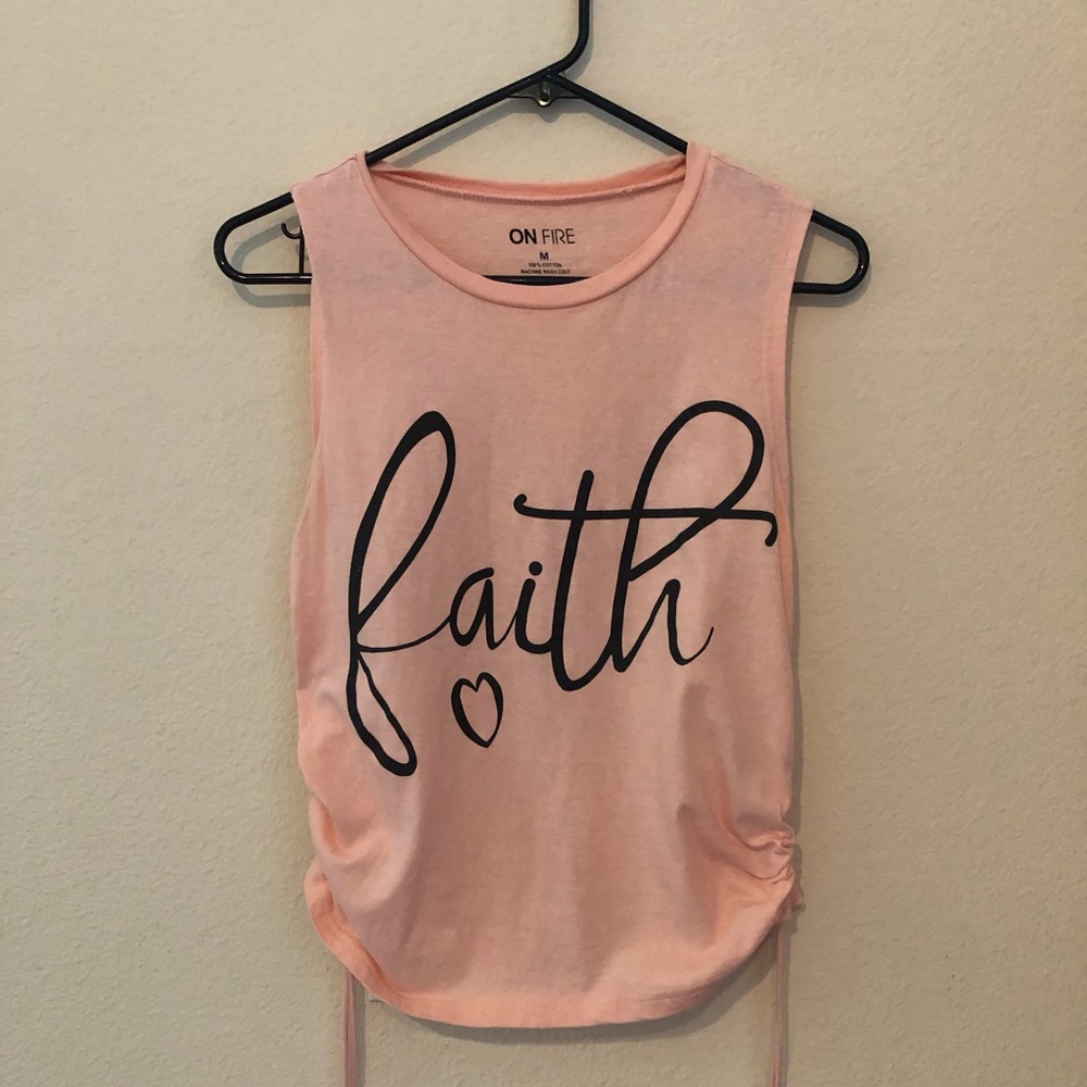Tank top. Peachy / orange sides are draw string . Bust 15in length 20.5